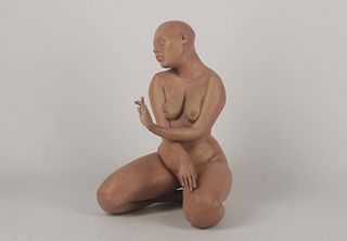 Resin sculpture of a nude woman made by the renowned artist Iara Kaumann Madelaire.