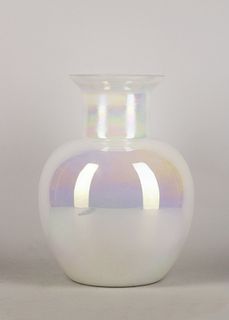 Iridescent opaline glass vase