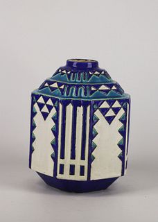 Charles Catteau with hexagon shapped vase