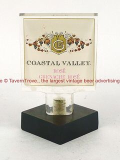 1970s Coastal Valley Grenache Rose Wine 3¾ inch Acrylic Tap Handle