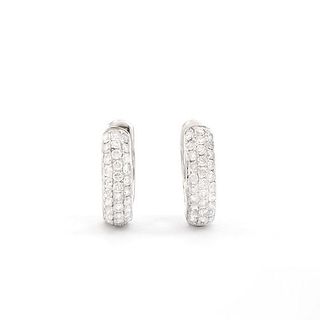 0.52 Cts Certified Diamonds 14k White gold  Earrings 