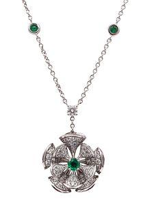 Bvlgari Divas Dream Necklace In 18K gold with 3.65 Ctw Diamonds & Emeralds