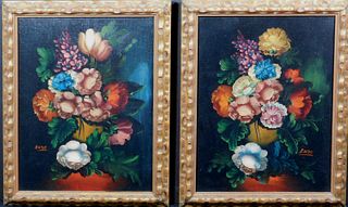 Enzo: Pair of Italian Floral Still Life Paintings