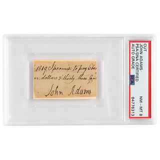 John Adams Signature - PSA NM-MT 8