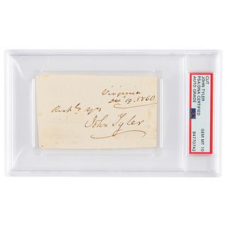 John Tyler Signature - PSA GEM MT 10