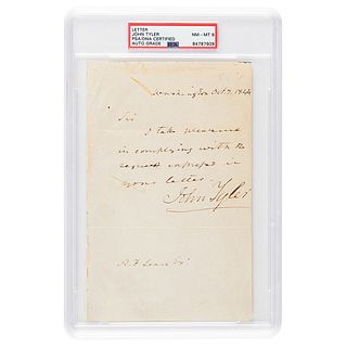 John Tyler Autograph Letter Signed as President - PSA NM-MT 8
