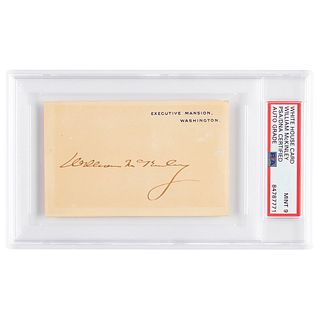William McKinley Signed White House Card - PSA MINT 9