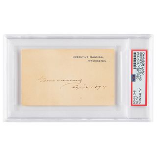 Grover Cleveland Signed Executive Mansion Card as President