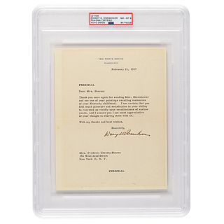 Dwight D. Eisenhower Typed Letter Signed as President - PSA NM-MT 8