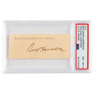 Benjamin Harrison Signature - PSA NM-MT 8