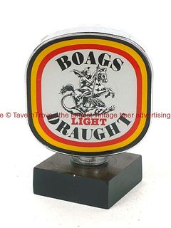 1970s Australia Boags Light Draught Beer 3¼ Inch Plastic Tap Handle