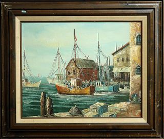 SAILING BOAT PATTERN OIL PAINTING