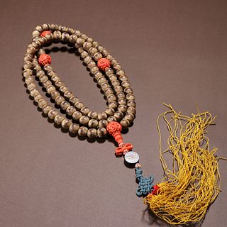 CHENXIANG WOOD STRING BRACELET WITH 108 BEADS