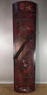 WOOD CARVED CHINESE ZITHER
