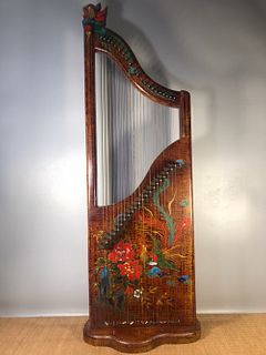 WOOD CARVED CHINESE ZITHER