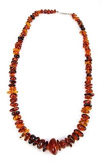 Vintage Variegated Natural Amber Necklace