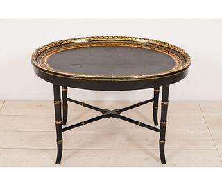 BLACK LACQUER TRAY TABLE