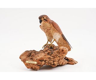 CARVED RED TAIL HAWK