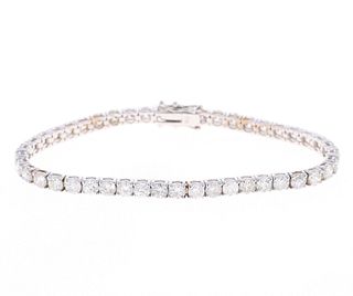 Brilliant 8.94 cts diamond 18k White Gold Bracelet