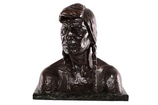 Olympio Brindesi 1897-1965 Indian Man Bronze 1920