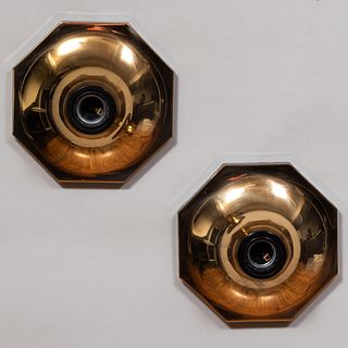Pair of Bronze-Plate Ceiling Caps