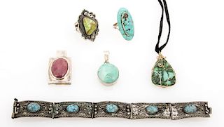 6 Piece Lot of Turquoise Jewelry