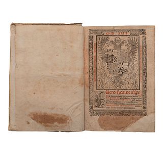 Alfonso X. Fuero Real de España. 1544. Ex libris de Miguel Ángel Porrúa.