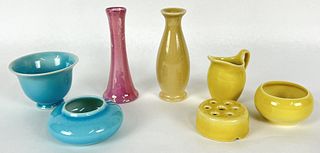(6) Rookwood Pottery Items & (1) Pink Weller Vase