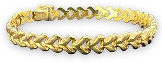 14K Gold Link Bracelet 7 1/2"