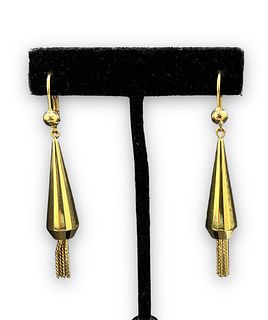 14K Gold Tassel Earrings