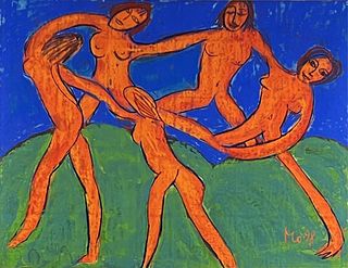 Large After Matisse "The Dance" Pastel on Paper