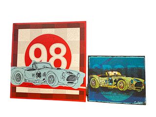 EMPIRE 2 Graphic Art Prints of Race Cars on Canvas