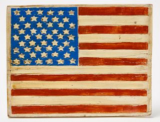 Carved American Flag Panel
