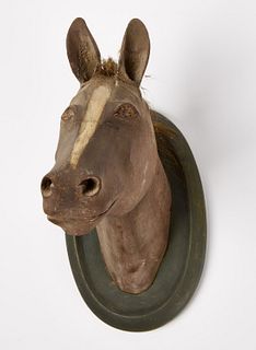 Carved and Painted Mounted Horse Head
