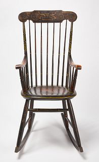 High Seat Hitchcock Rocking Chair