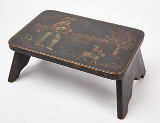 Paint-Decorated Footstool