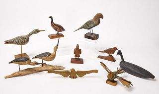 Group of Carved Folk Art Birds