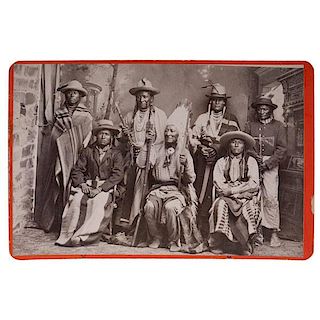 Chief Washakie and Shoshone Chiefs, Cabinet Photograph by Baker & Johnston 
