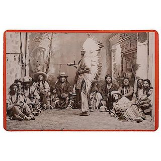 Washakie & Chiefs in Council, Cabinet Photograph by Baker & Johnston 