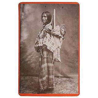 Baker & Johnston Cabinet Photograph of Shoshone Squaw with Papoose 