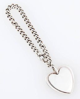 Georg Jensen USA Double Heart Silver Pendant Bracelet