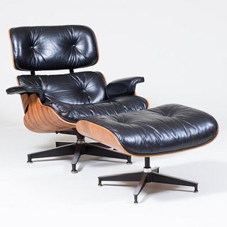 Charles and Ray Eames for Herman Miller Rosewood Leather Upholstered Lounge Chair and Ottoman