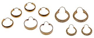 14k Yellow Gold Hoop Pierced Earring Set Assortment