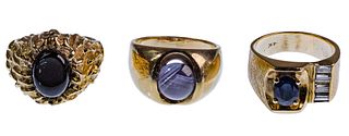 14k Yellow Gold and Sapphire Ring Assortment