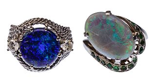 14k White Gold and Gemstone Rings