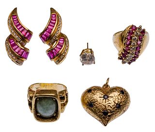 14k Yellow Gold, Gemstone and Diamond Jewelry Assortment