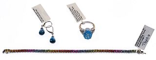 18k and 14k White Gold and Topaz Jewelry Assortment