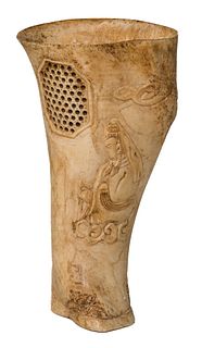 Chinese Carved Cattle Bone Vase