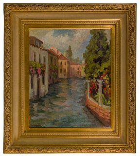 Robert Ferguson (American, 20th century) 'Ponte Fasciani' Oil on Canvas