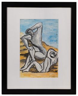 Ossip Zadkine (Russian-American / French, 1890-1967) Watercolor and Gouache on Paper